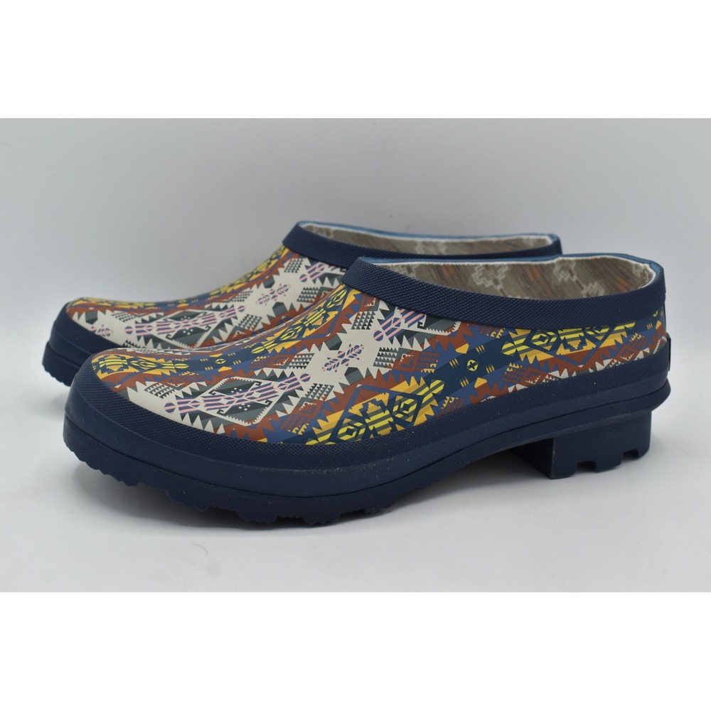Pendleton Journey West Clog Women 9 Blue Geometric Tribal Rubber Garden Shoes